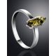 Minimalist Design Silver Amber Ring, Ring Size: 5.5 / 16, image , picture 2