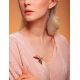 Gold Plated Floral Brooch With Amber And Enamel, image , picture 5