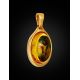 Classy Amber Pendant In Gold-Plated Silver With Inclusions The Clio, image , picture 3