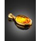 Classy Amber Pendant In Gold-Plated Silver With Inclusions The Clio, image , picture 4