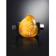 Designer Unisex Rubber Ring With Natural Amber The Grunge, Ring Size: / 23, image , picture 2