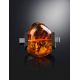 One Size Rubber Ring With Cognac Amber The Grunge, Ring Size: 13 / 22, image , picture 2
