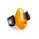 Unisex Rubber Ring With Natural Amber Stone The Grunge, Ring Size: 13 / 22, image , picture 3
