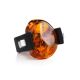 One Size Rubber Ring With Cognac Amber The Grunge, Ring Size: 13 / 22, image , picture 3