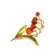 Gold Plated Floral Brooch With Amber And Enamel, image , picture 4