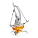 Amazing Silver Amber Decorative Ship Model, image , picture 3