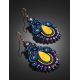 Amber And Glass Beads Braided Drop Earrings The India, image , picture 2