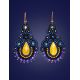 Amber And Glass Beads Braided Drop Earrings The India, image , picture 3