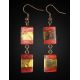 Handcrafted Padauk Wood Dangles With Lemon Amber And Brass The Indonesia, image , picture 3