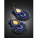 Ornate Drop Earrings With Amber And Crystals The India, image , picture 2
