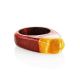 Handcrafted Padauk Wood Ring With Honey Amber The Indonesia, Ring Size: 9.5 / 19.5, image , picture 3