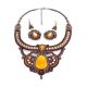 Ornate Drop Earrings With Amber And Crystals The India, image , picture 5
