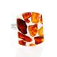 Mosaic Open Ring With Cognac Amber And White Polymer The Dalmatian, Ring Size: Adjustable, image , picture 3