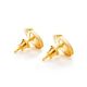 Round Gold Plated Studs With Honey Amber The Monaco, image , picture 4