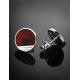 Flat Round Silver Studs With Amber The Monaco, image , picture 2