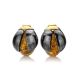 Lemon Amber Studs In Silver The Scarab, image , picture 3