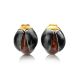 Cognac Amber Earrings In Sterling Silver The Scarab, image , picture 3