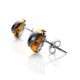 Cognac Amber Earrings In Sterling Silver The Scarab, image , picture 4