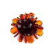 Amber Adjustable Floral Ring The Chrysanthemum, Ring Size: Adjustable, image , picture 3