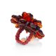 Amber Adjustable Floral Ring The Chrysanthemum, Ring Size: Adjustable, image , picture 5