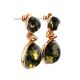 Green Amber Earrings In Gold-Plated Silver The Paris, image , picture 3