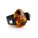 Unisex Rubber Ring With Bright Amber The Grunge, Ring Size: / 23, image , picture 3
