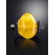 Unisex Rubber Ring With Natural Amber The Grunge, Ring Size: / 23, image , picture 2
