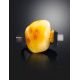 Unisex Rubber Ring With Organic Cut Amber The Grunge, Ring Size: / 23, image , picture 2