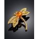 Gold Plated Dragonfly Brooch With Amber And Crystals The Beoluna, image , picture 2