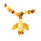 Multicolor Amber Beaded Necklace With Angel Shaped Pendant, image , picture 3