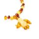 Multicolor Amber Beaded Necklace With Angel Shaped Pendant, image , picture 4