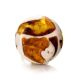 Adjustable Ring With Cognac Amber And White Polymer The Dalmatian, Ring Size: Adjustable, image , picture 3