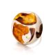 Adjustable Ring With Cognac Amber And White Polymer The Dalmatian, Ring Size: Adjustable, image , picture 4