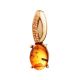 Amber Pendant In Gold With Champagne Crystals The Raphael, image , picture 3