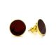 Round Gold Plated Silver Amber Studs The Monaco, image , picture 3