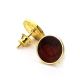 Round Gold Plated Silver Amber Studs The Monaco, image , picture 4