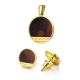Round Amber Earrings In Gold-Plated Silver The Monaco, image , picture 6