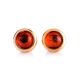 Charming Gold-Plated Silver Studs With Cognac Amber The Berry, image , picture 3