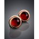 Adorable Cherry Amber Studs In Gold-Plated Silver The Berry, image , picture 2