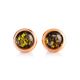 Classy Green Amber Studs In Gold-Plated Silver The Berry, image , picture 3