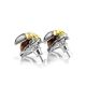 Amber Stud Earrings In Sterling Silver The Scarab, image , picture 5