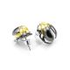 Amber Stud Earrings In Sterling Silver The Scarab, image , picture 4