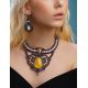 Ornate Drop Earrings With Amber And Crystals The India, image , picture 4