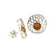 Ultra Feminine Silver Studs With Cognac Amber The Venus, image , picture 5