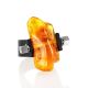 Rubber Adjustable Ring With Bold Amber Centerpiece The Grunge, Ring Size: 10 / 20, image , picture 3