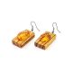Handmade Zebrano Wood Earrings With Lemon Amber The Indonesia, image , picture 3