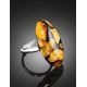 Multicolor Open Ring With Honey Amber And Dark Polymer The Dalmatian, Ring Size: Adjustable, image , picture 2