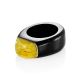 Eco Style Wooden Ring With lemon Amber The Indonesia, Ring Size: 6.5 / 17, image , picture 3