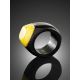 Eco Style Wooden Ring With lemon Amber The Indonesia, Ring Size: 6.5 / 17, image , picture 4