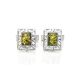 Geometric Silver Cufflinks With Green Amber The Ithaca, image , picture 4